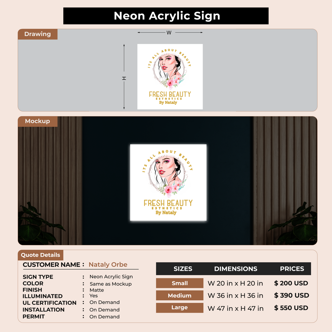 Custom Signs for Nataly Orbe