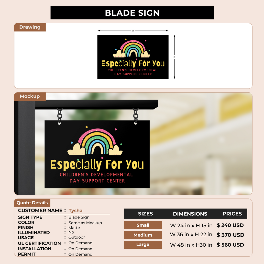 Blade Sign for Tysha
