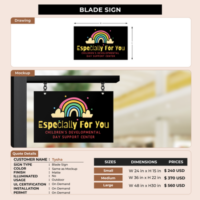 Blade Sign for Tysha