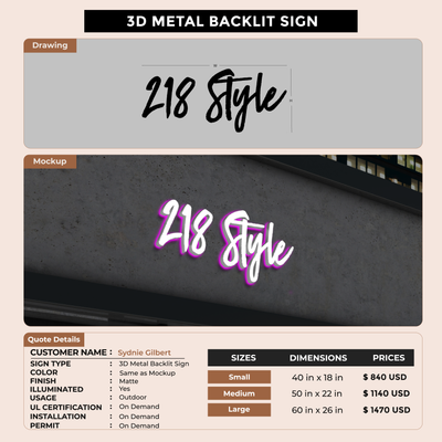 Custom signs for Sydnie Gilbert