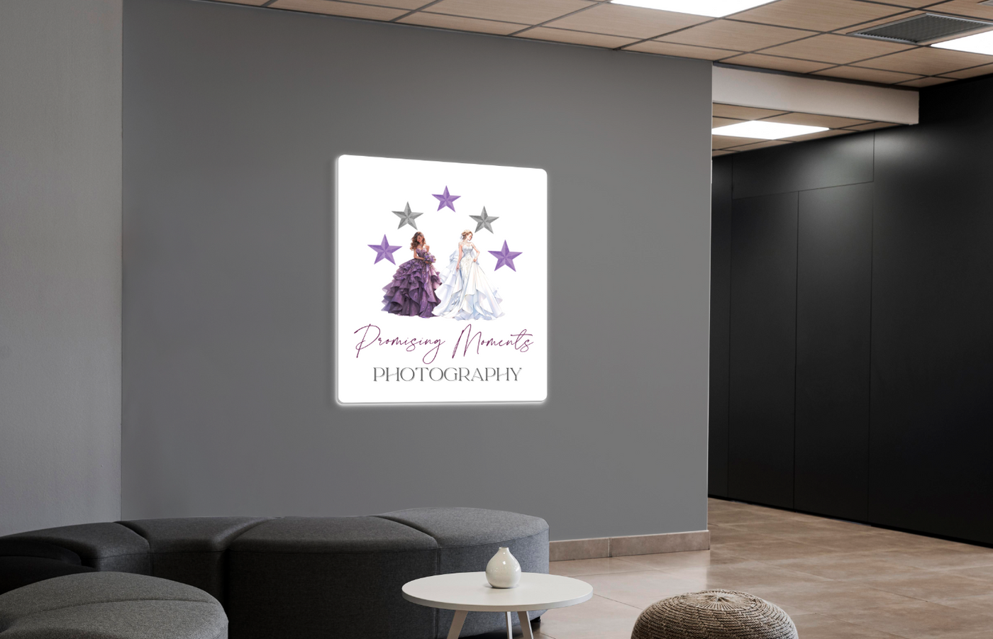 3D UV Metal Backlit sign for Nallely