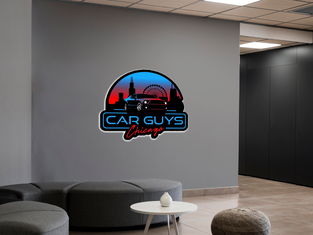 3D UV Metal Backlit Sign For Car Guys