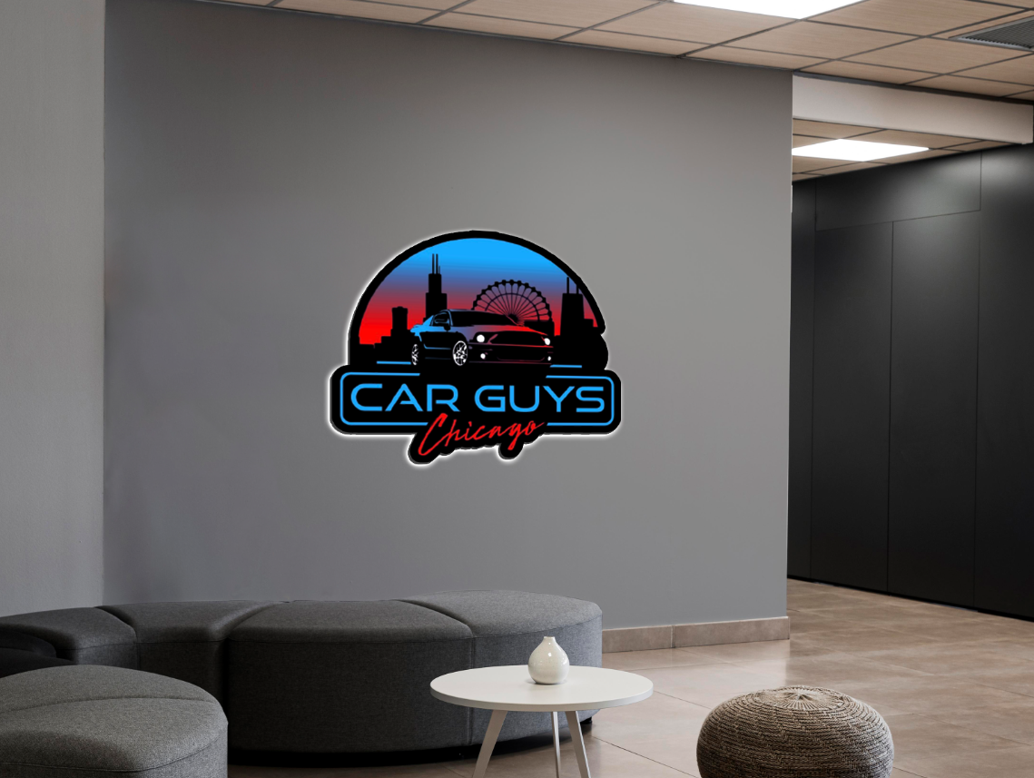 3D UV Metal Backlit Sign For Car Guys
