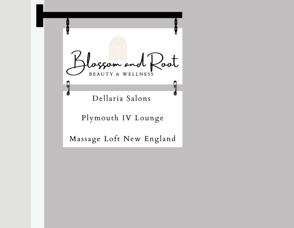 Tier Blade sign for Blossom and Root Salon