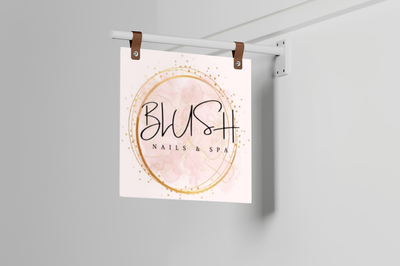 2d blade sign for BLUSH NAILS&SPA