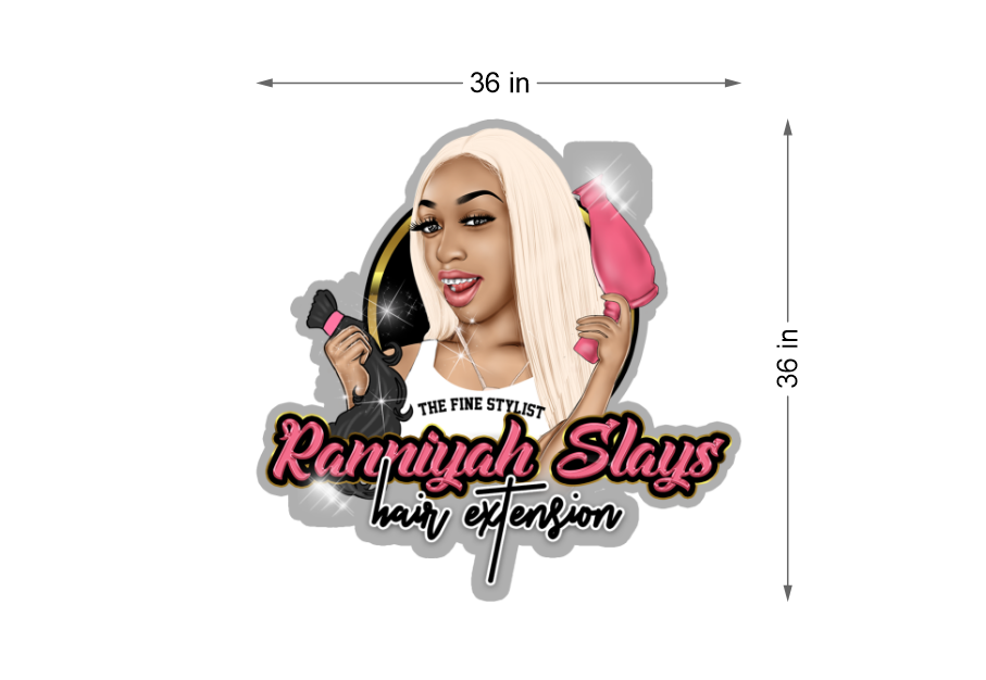 3D UV Acrylic Backlit Sign For Ranniyah Slay