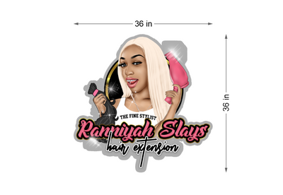 3D UV Acrylic Backlit Sign For Ranniyah Slay