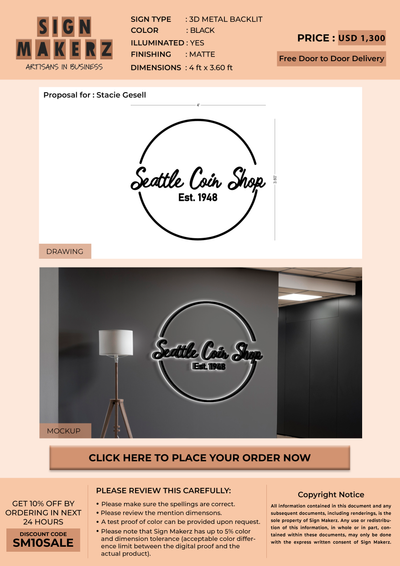 3d metal backlit for Stacie Gesell