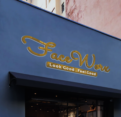 3D metal backlit 5MM Tagline with Backboard For faceworx