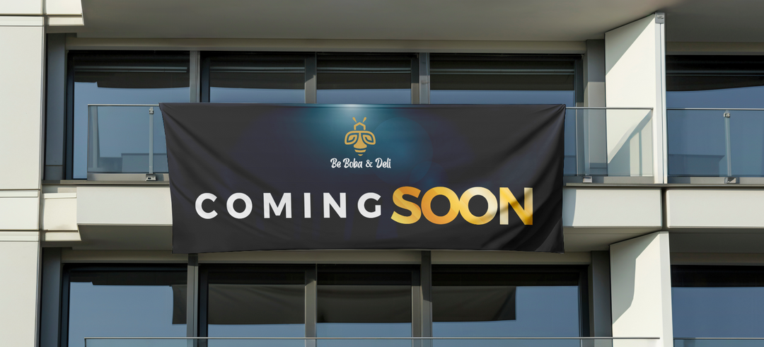 vinyl banner for Andre Hussain