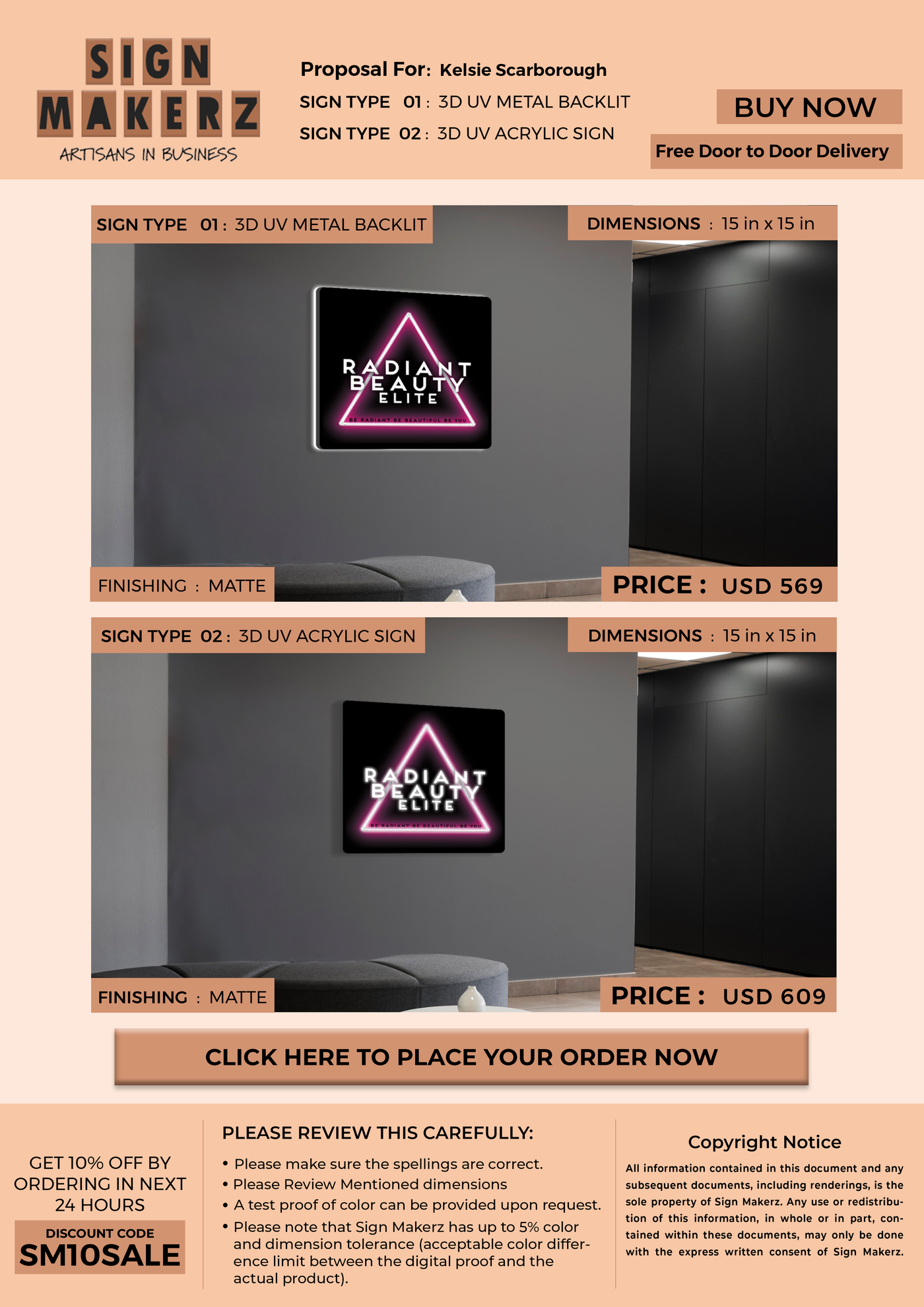 Business Signage for Kelsie Scarborough
