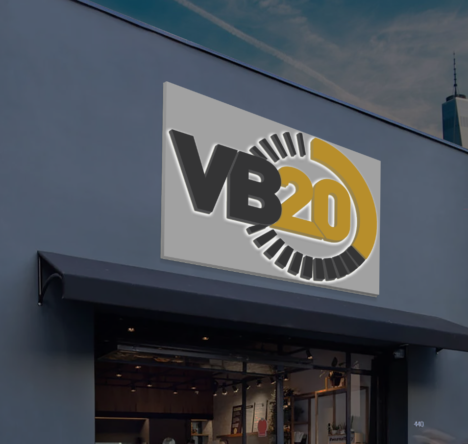 3d metal backlit with backboard for VB20 Bocaraton