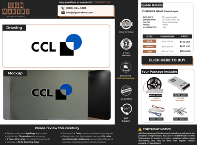 Business signage for Paola Lopez