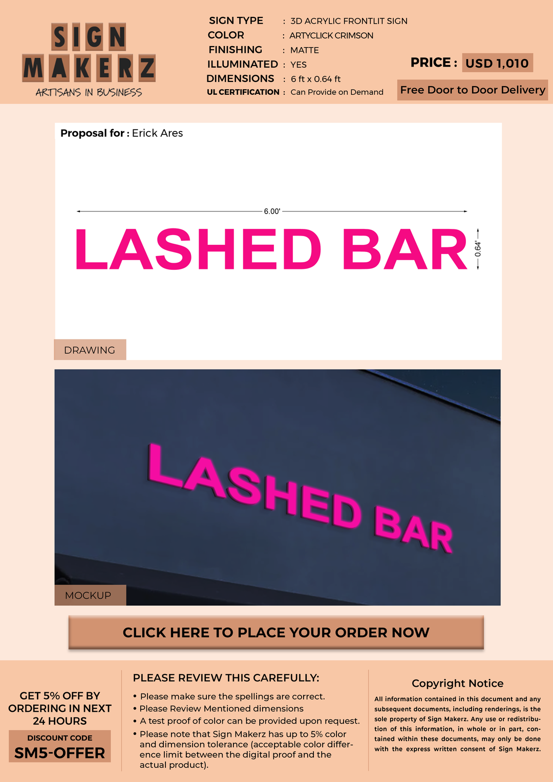 Business Signs for Erick Ares