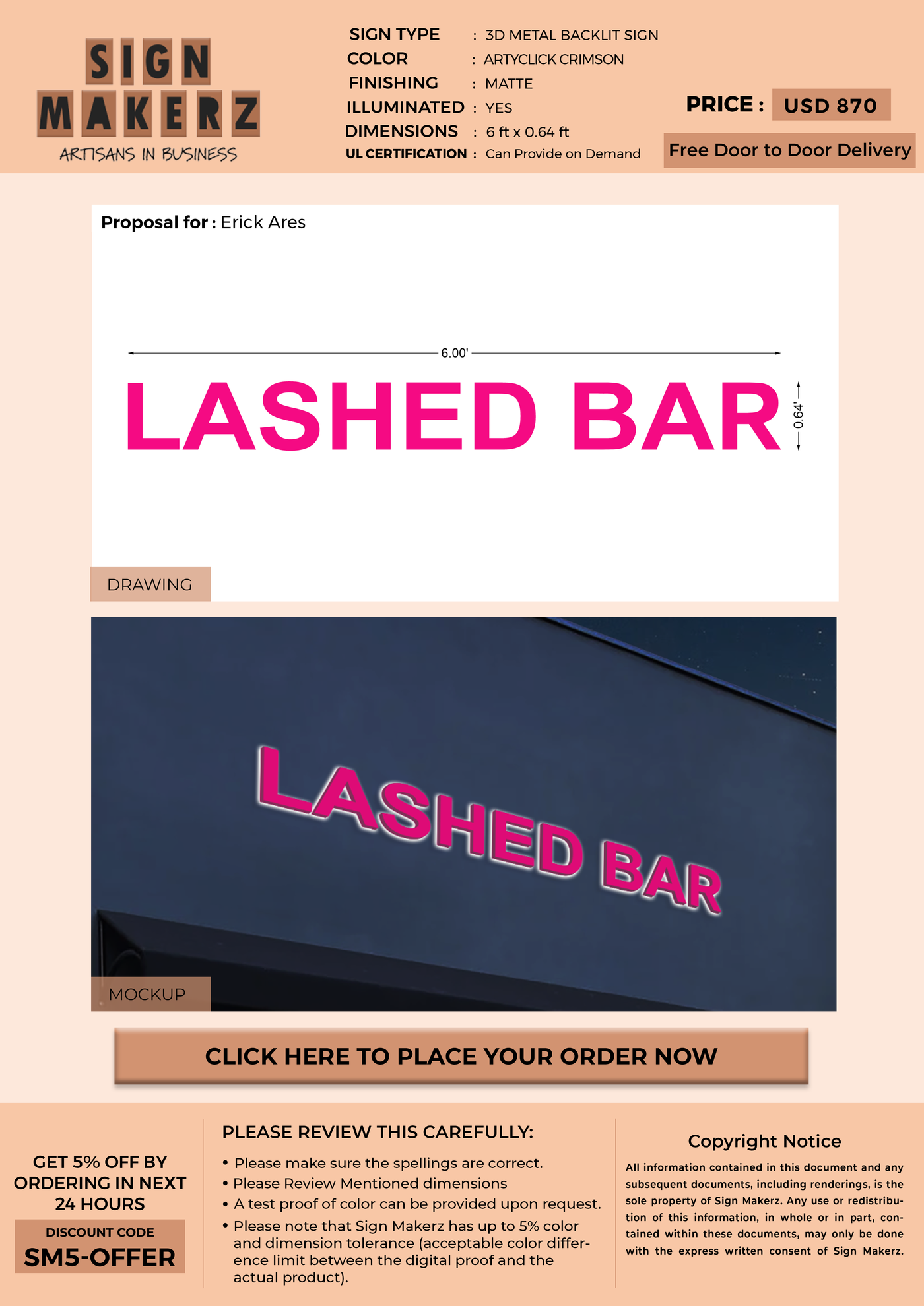 Business Signs for Erick Ares