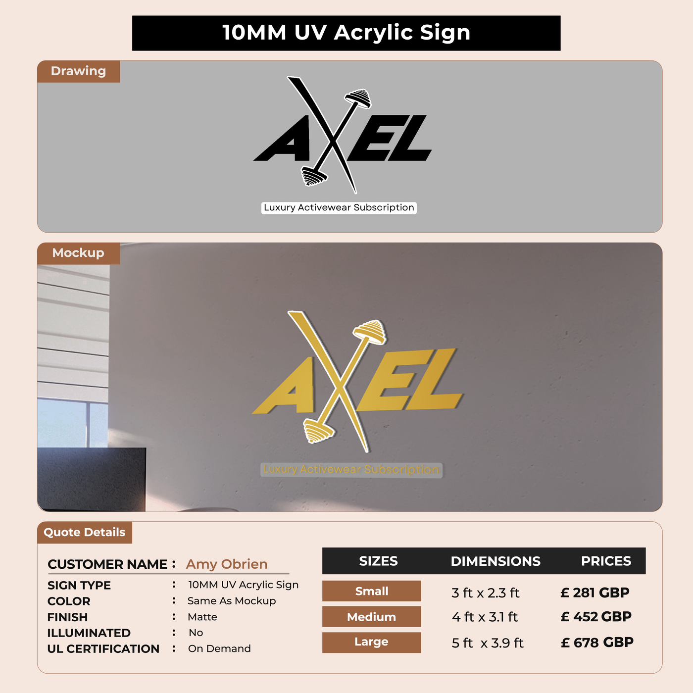Custom Signs For Amy Obrien