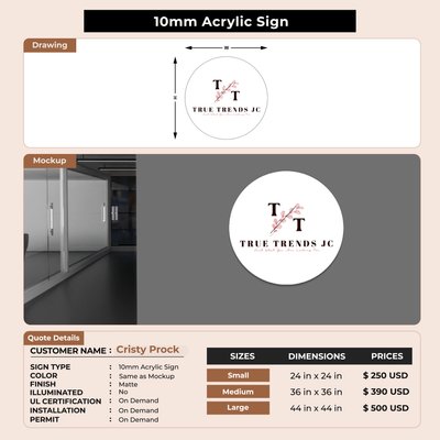 Business Signage for Cristy Prock