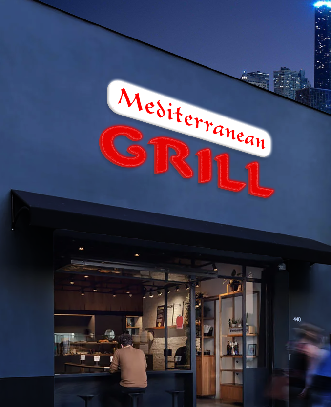 3d UV acrylic frontlit sign for Atef Atef