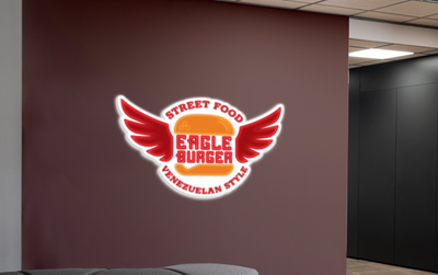 3D UV Acrylic Double-lit Sign For Eagle burger
