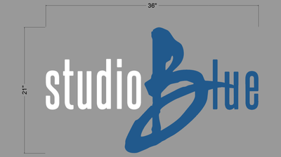 3D Metal Back-lit Sign For Studio Blue