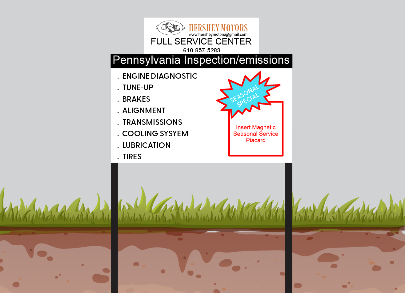 Yard Sign for Hershey Motors