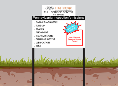 Yard Sign for Hershey Motors