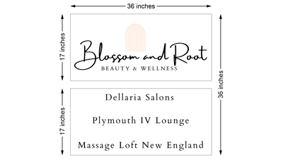 Tier Blade sign for Blossom and Root Salon