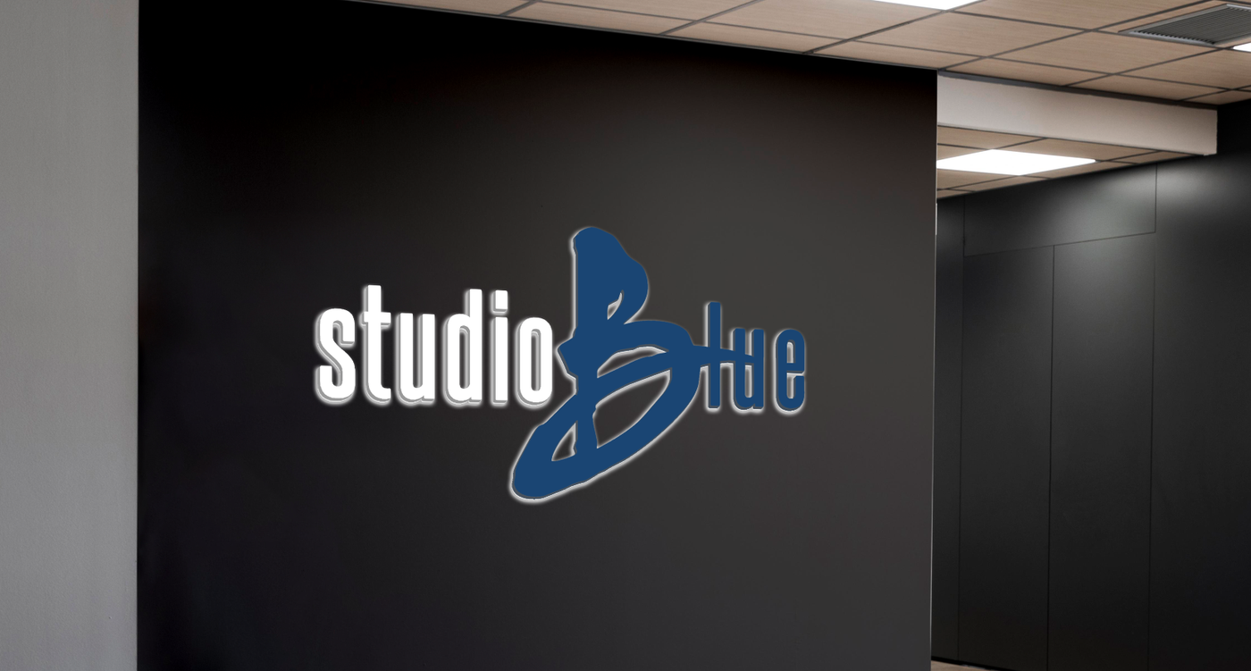 3D Metal Back-lit Sign For Studio Blue