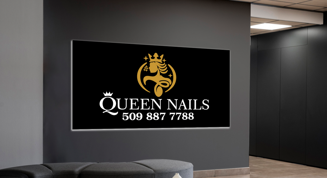 3D Metal Backlit UV Sign For Queen Nails Art