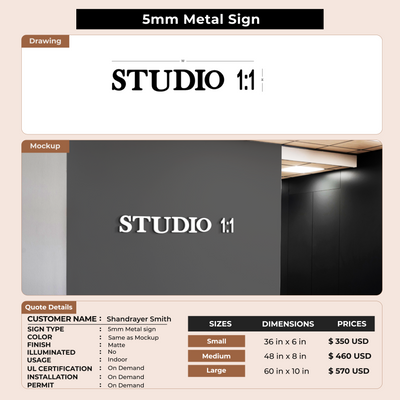 5MM  Metal Sign for Shandrayer Smith
