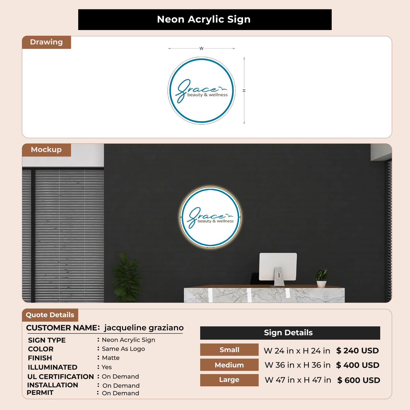 Business Signage for jacqueline graziano