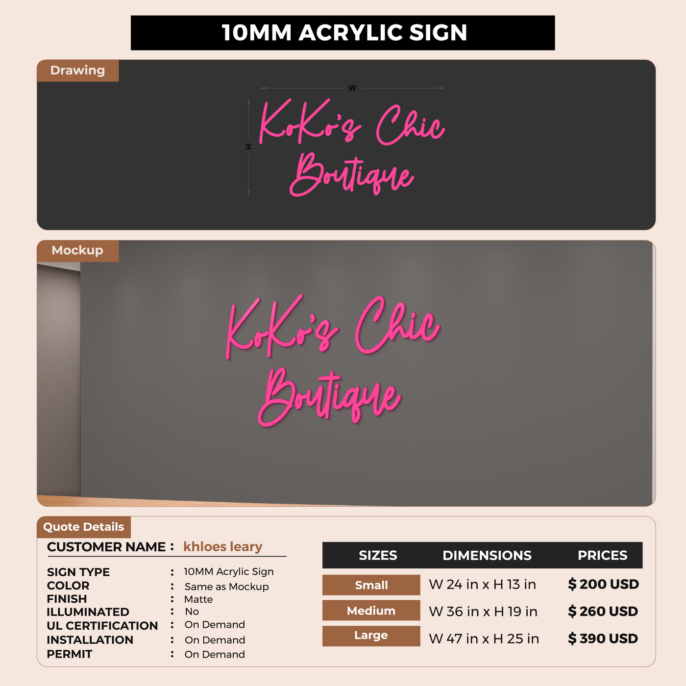 Custom Signs For khloes leary