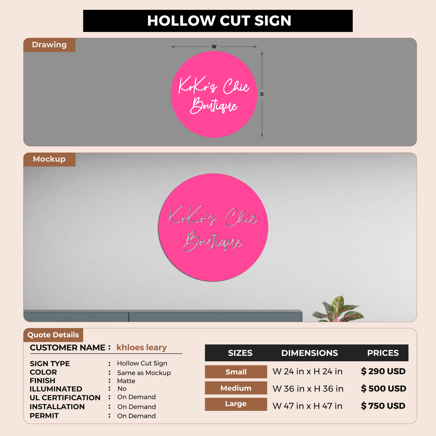 Custom Signs For khloes leary