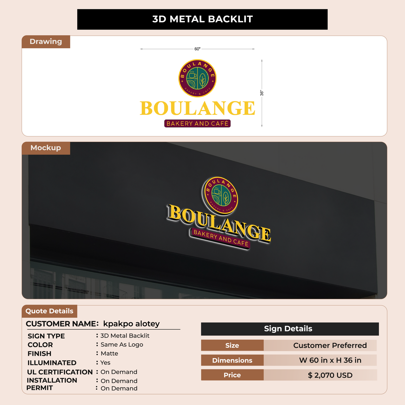 Custom Signs for kpakpo alotey
