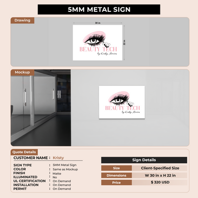 5mm metal sign for kristy