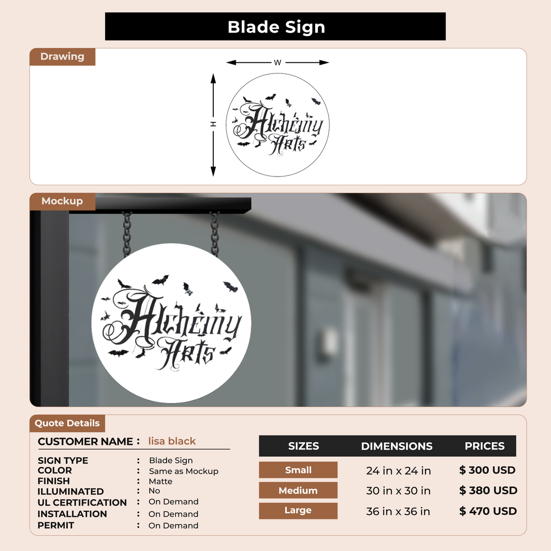 2d blade sign for lisa black