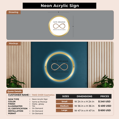 Custom Signs for TAKE OVER Cosmetics