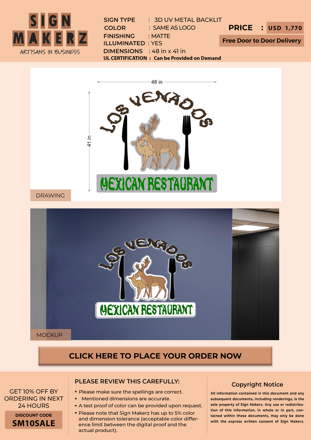 3d metal backlit sign