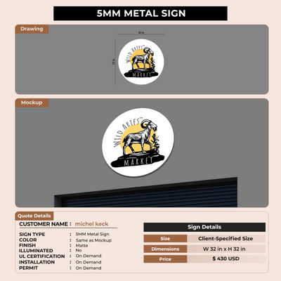 5mm Metal Sign for michel keck