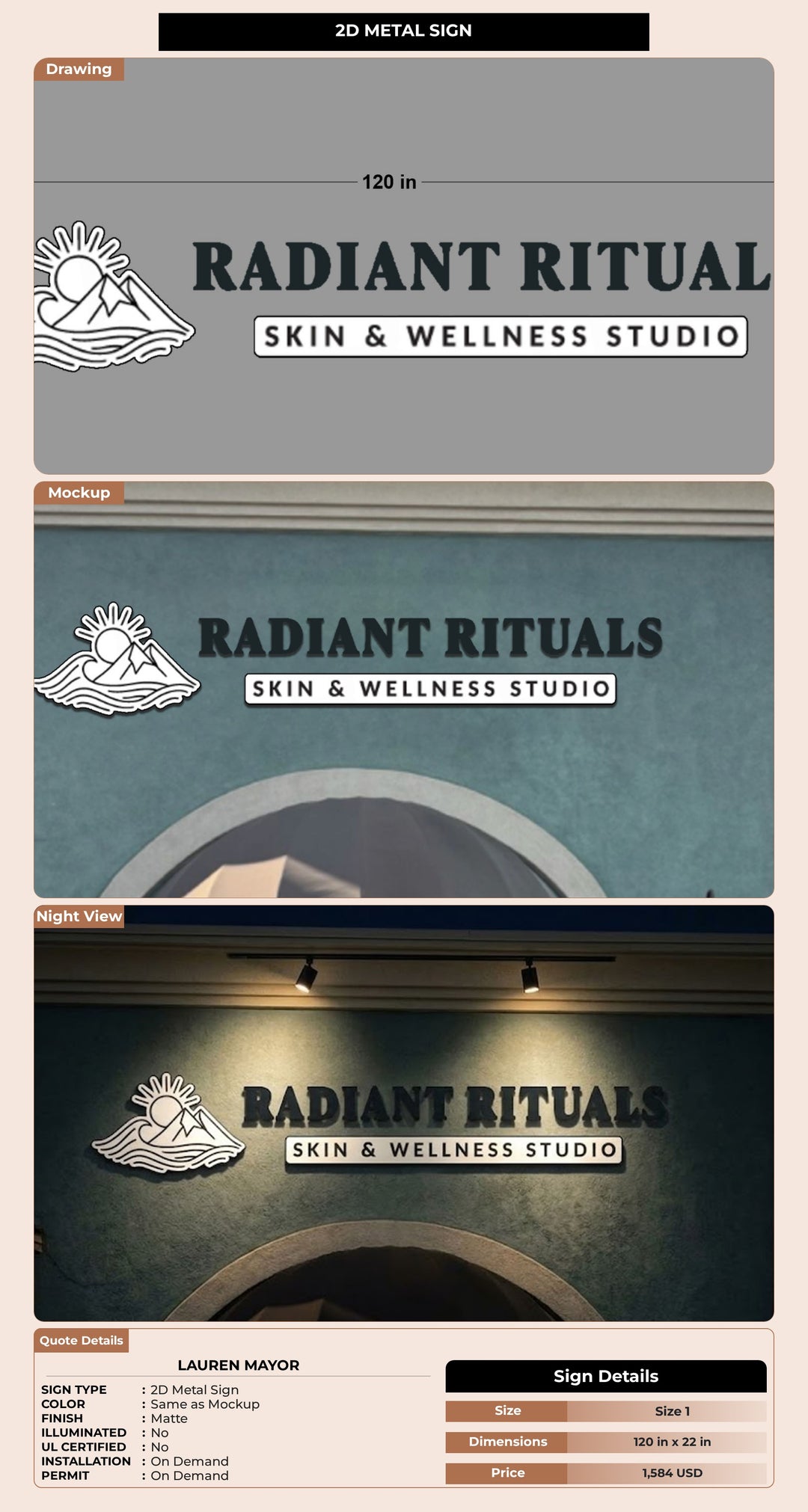 2D Metal Sign