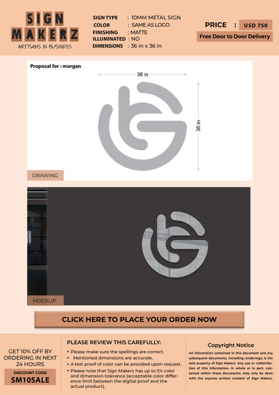 Business signage for Morgan