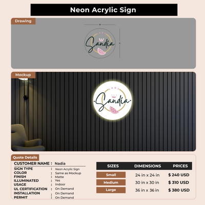 custom sign for Nadia
