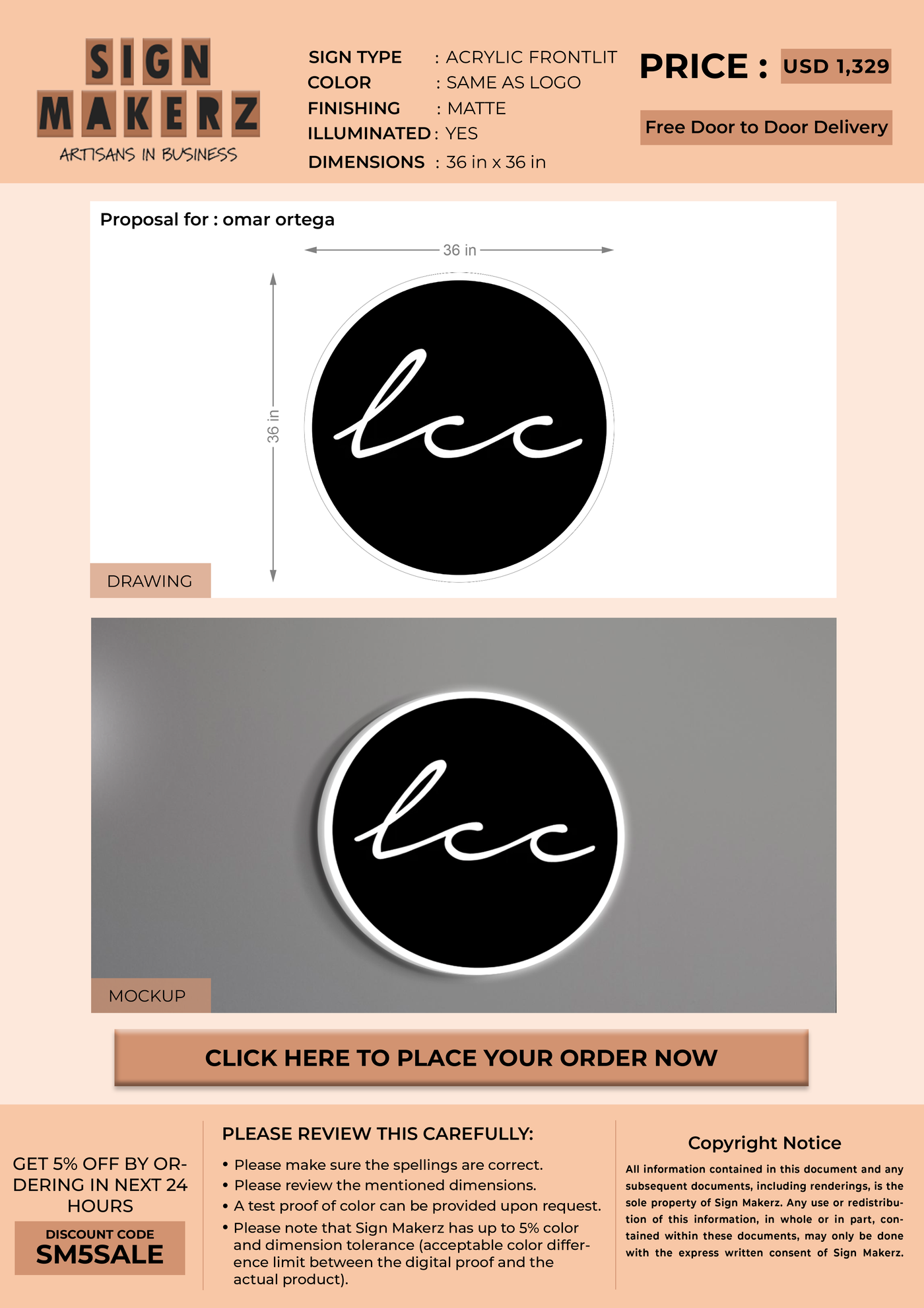 Business signage for omar ortega