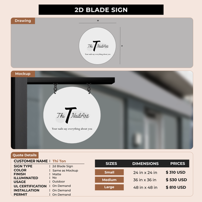 2D Blade Signs For Thi Ton