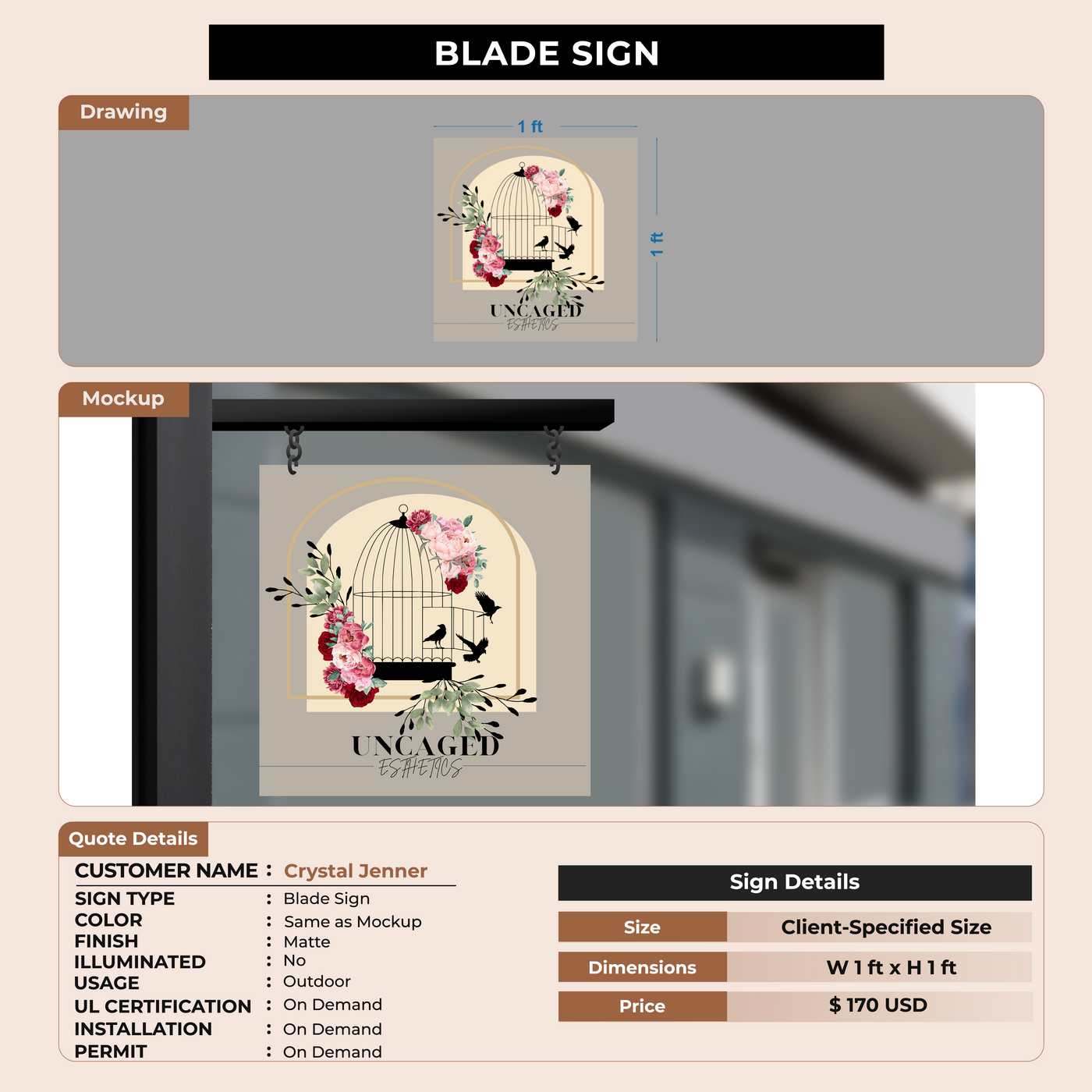 Blade Sign For Crystal Jenner