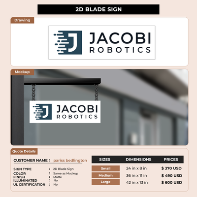 Business signage for pariss bedlington