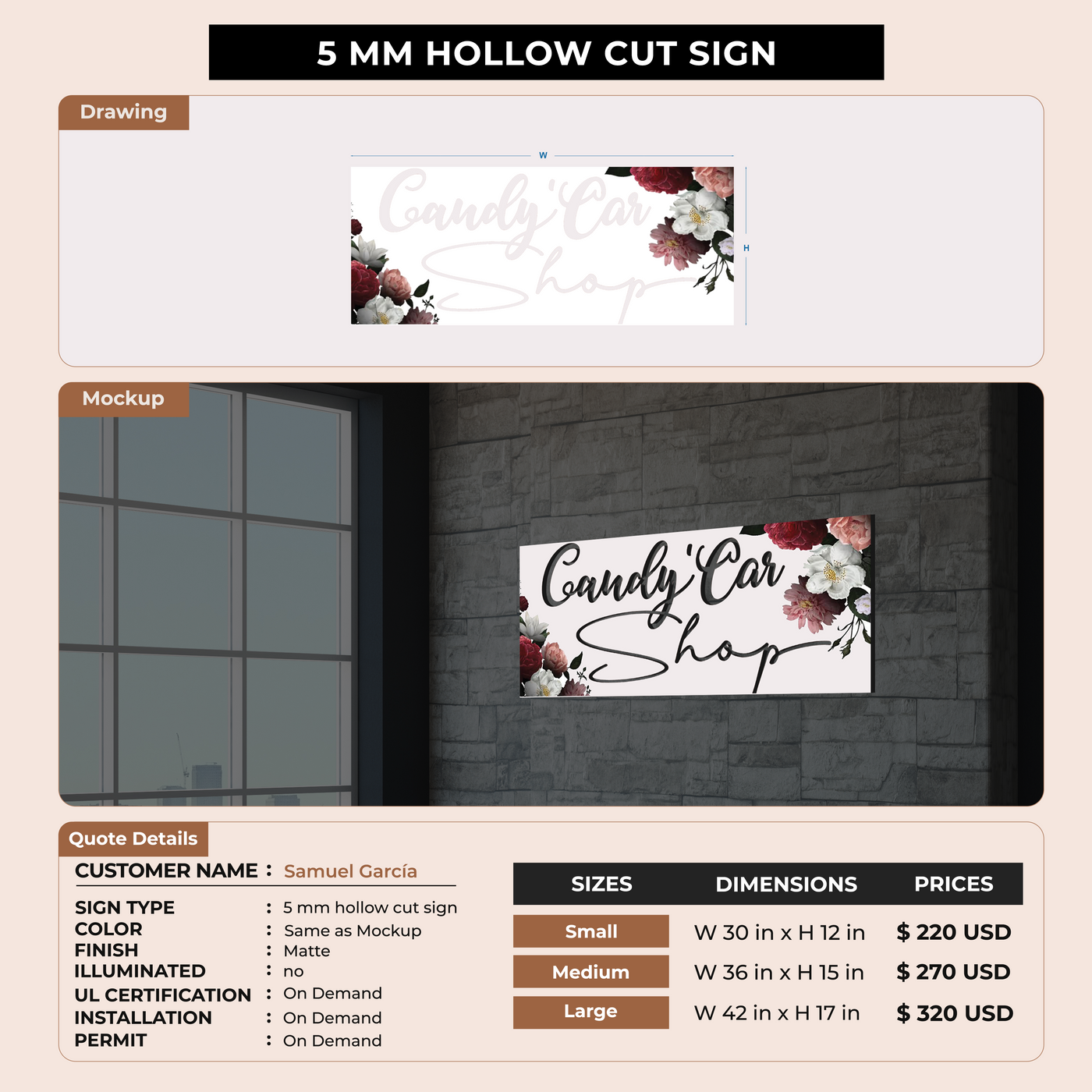 custom signs for Samuel García