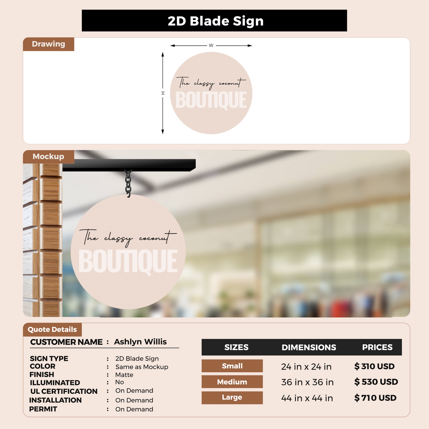 Business Signage for Ashlyn Willis
