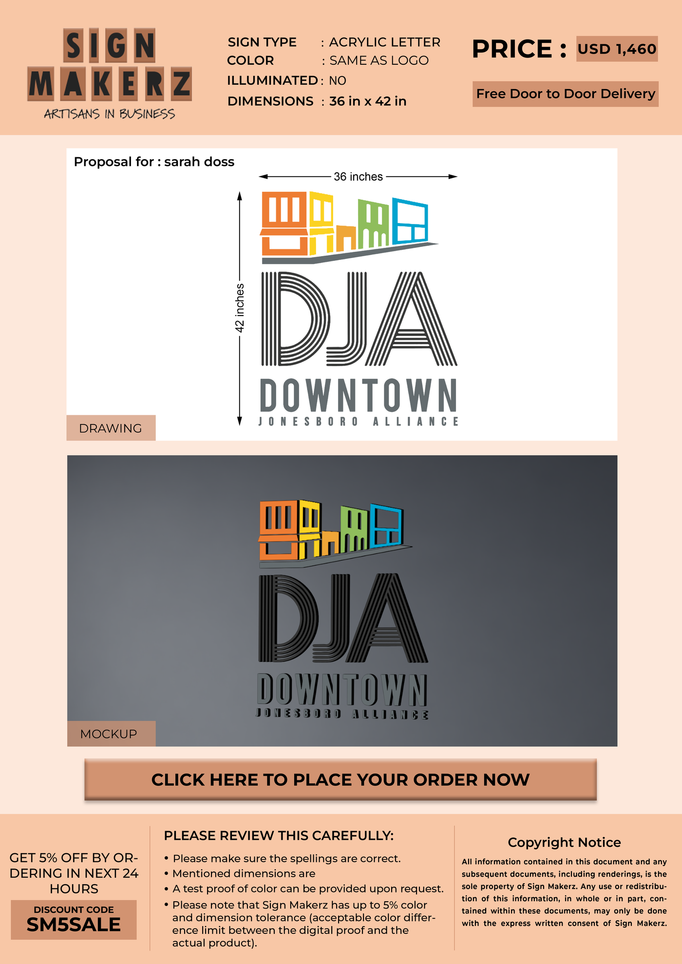 Business signs for Sarah Doss