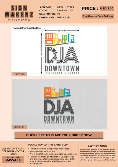 Business signs for Sarah Doss